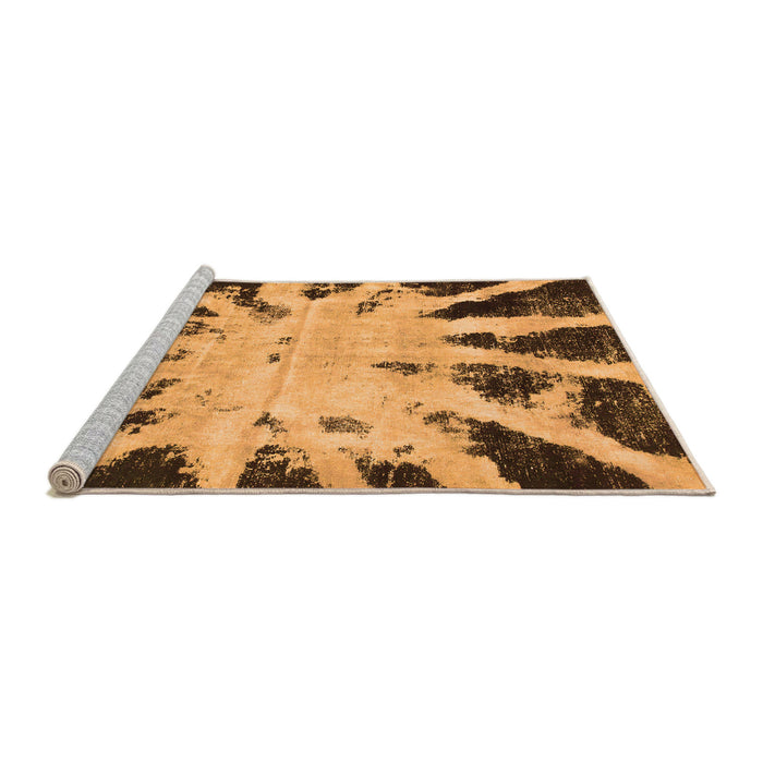 Sideview of Machine Washable Abstract Orange Modern Area Rugs, wshabs914org