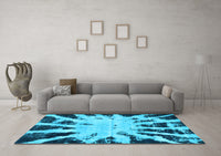 Machine Washable Abstract Light Blue Modern Rug, wshabs914lblu