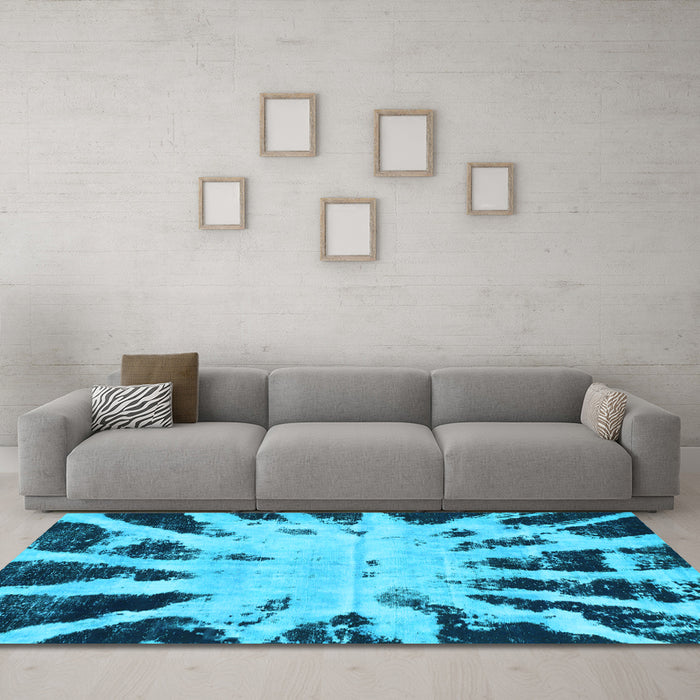 Machine Washable Abstract Light Blue Modern Rug in a Living Room, wshabs914lblu
