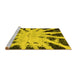 Sideview of Machine Washable Abstract Yellow Modern Rug, wshabs914yw