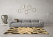 Machine Washable Abstract Brown Modern Rug in a Living Room,, wshabs914brn