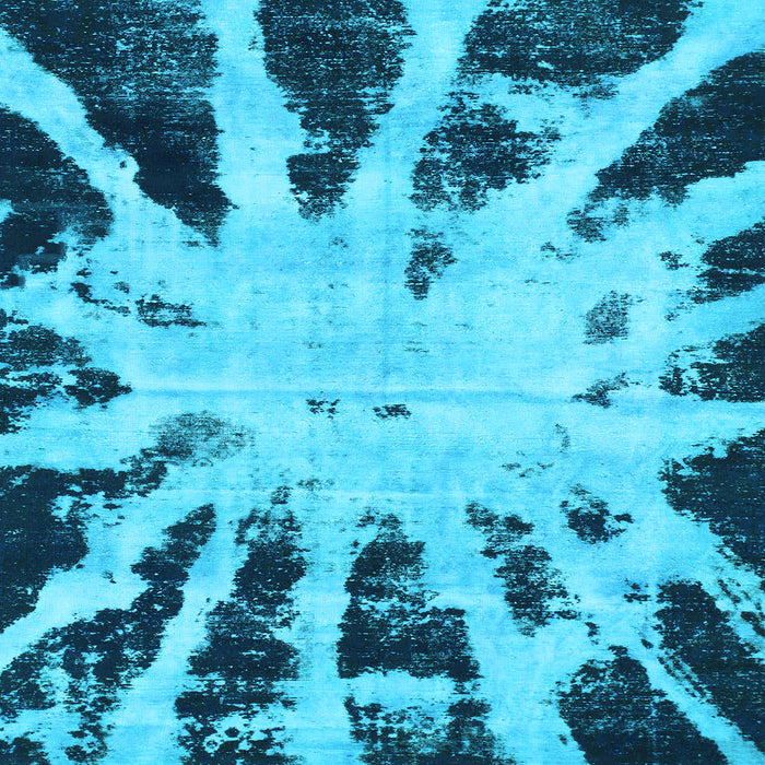 Square Machine Washable Abstract Light Blue Modern Rug, wshabs914lblu