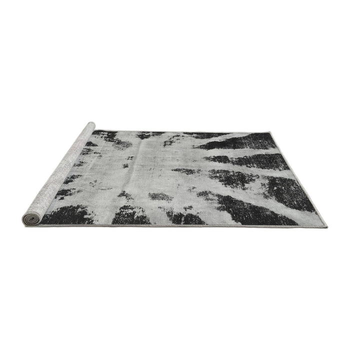 Sideview of Machine Washable Abstract Gray Modern Rug, wshabs914gry
