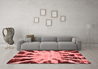 Machine Washable Abstract Red Modern Rug, wshabs914red