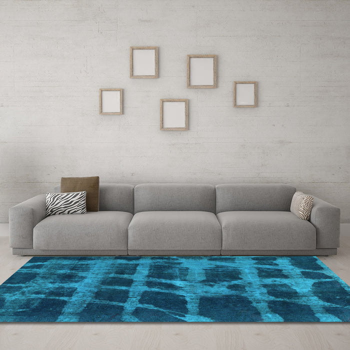Machine Washable Abstract Light Blue Modern Rug in a Living Room, wshabs915lblu