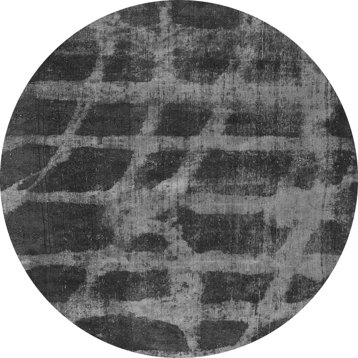 Round Abstract Gray Modern Rug, abs915gry