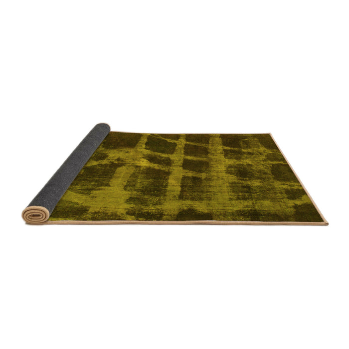 Sideview of Abstract Yellow Modern Rug, abs915yw