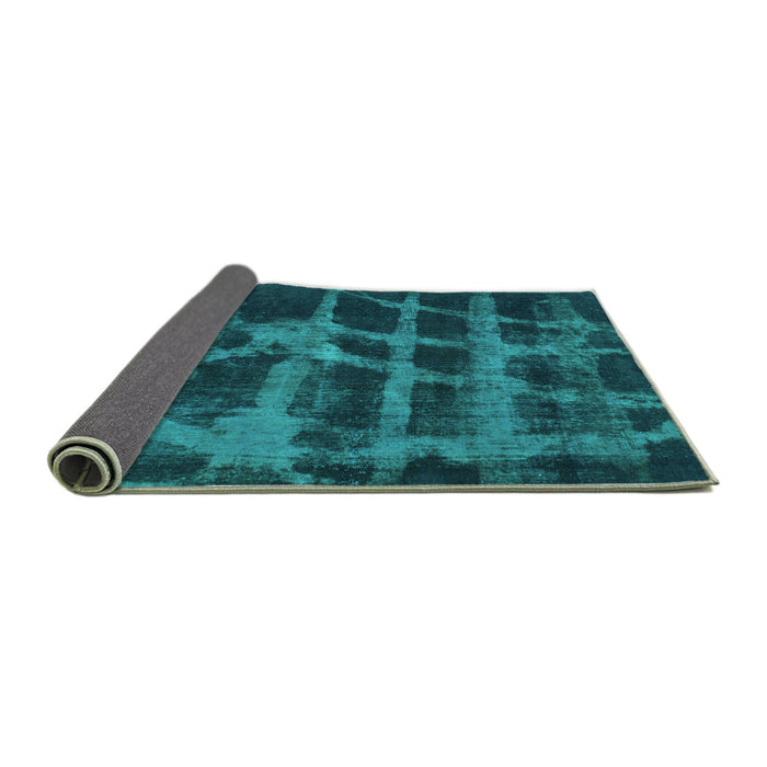 Sideview of Abstract Turquoise Modern Rug, abs915turq