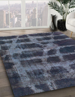 Abstract Rat Gray Modern Rug in Family Room, abs915