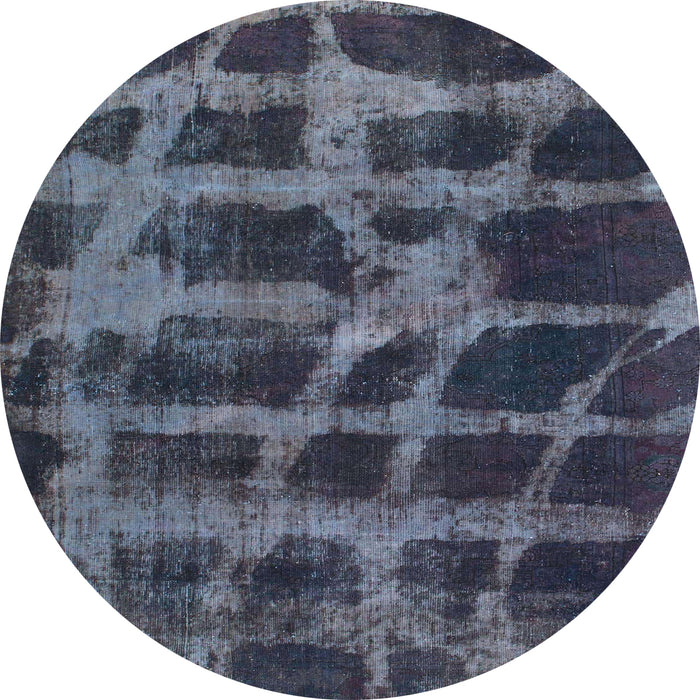 Round Machine Washable Abstract Gray Rug, wshabs915