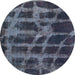 Round Machine Washable Abstract Gray Rug, wshabs915