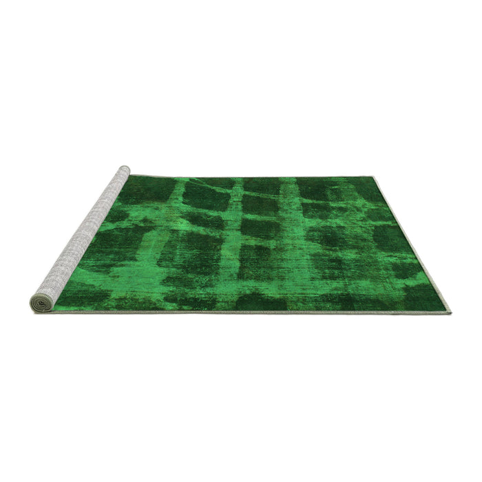 Sideview of Machine Washable Abstract Green Modern Area Rugs, wshabs915grn