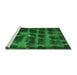 Sideview of Machine Washable Abstract Green Modern Area Rugs, wshabs915grn