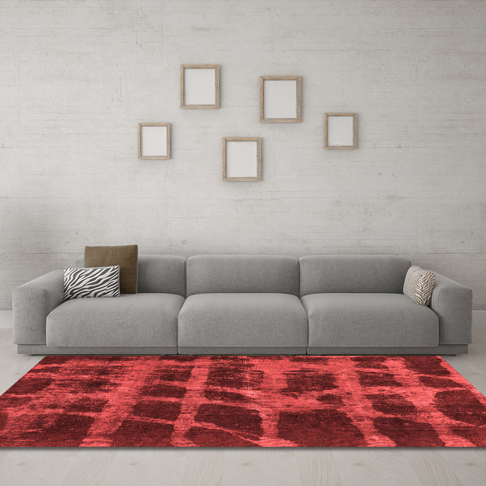 Modern Red Washable Rugs