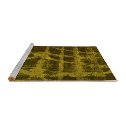 Sideview of Machine Washable Abstract Yellow Modern Rug, wshabs915yw