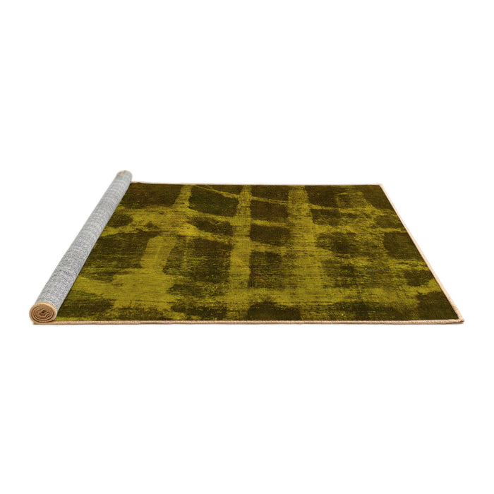 Sideview of Machine Washable Abstract Yellow Modern Rug, wshabs915yw