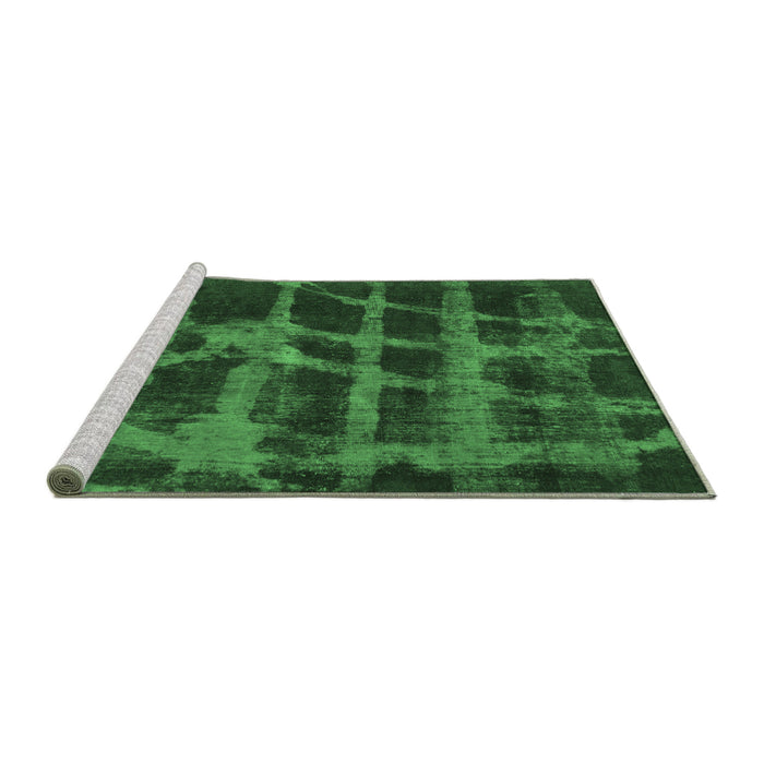 Sideview of Machine Washable Abstract Emerald Green Modern Area Rugs, wshabs915emgrn