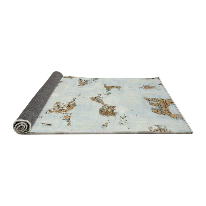 Sideview of Abstract Sage Green Modern Rug, abs916