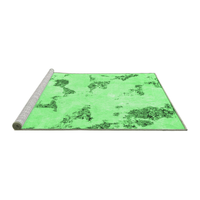 Sideview of Machine Washable Abstract Emerald Green Modern Area Rugs, wshabs916emgrn