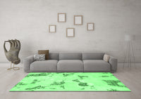 Machine Washable Abstract Emerald Green Modern Rug, wshabs916emgrn