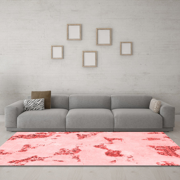 Modern Red Washable Rugs