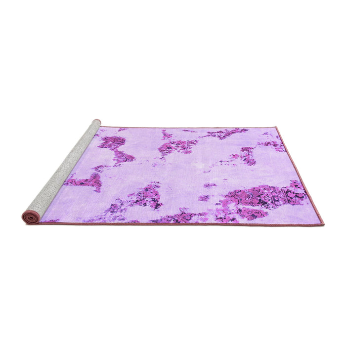 Sideview of Machine Washable Abstract Purple Modern Area Rugs, wshabs916pur