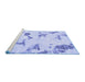 Sideview of Machine Washable Abstract Blue Modern Rug, wshabs916blu