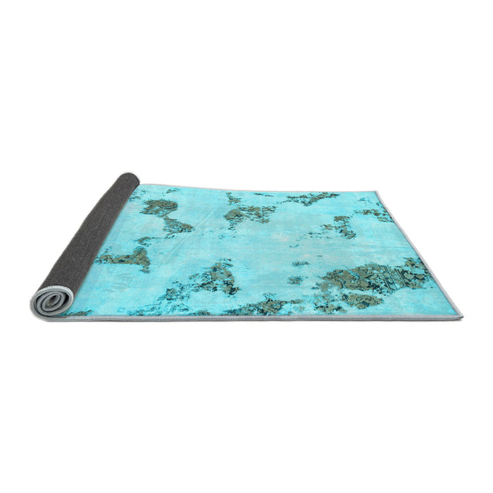 Sideview of Abstract Light Blue Modern Rug, abs916lblu