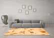 Machine Washable Abstract Orange Modern Area Rugs in a Living Room, wshabs916org