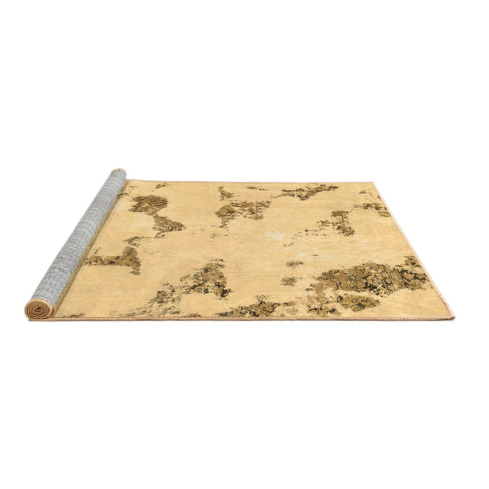 Sideview of Machine Washable Abstract Brown Modern Rug, wshabs916brn