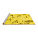 Sideview of Machine Washable Abstract Yellow Modern Rug, wshabs916yw