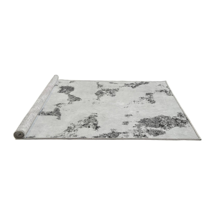 Sideview of Machine Washable Abstract Gray Modern Rug, wshabs916gry