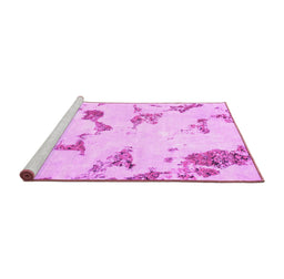 Sideview of Machine Washable Abstract Pink Modern Rug, wshabs916pnk