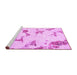 Sideview of Machine Washable Abstract Pink Modern Rug, wshabs916pnk