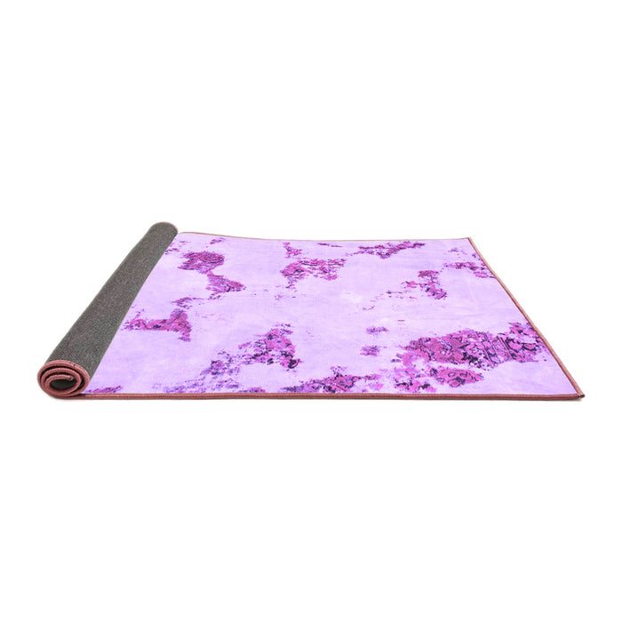 Sideview of Abstract Purple Modern Rug, abs916pur