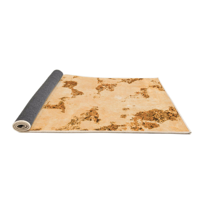 Sideview of Abstract Orange Modern Rug, abs916org