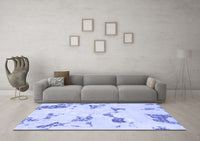 Machine Washable Abstract Blue Modern Rug, wshabs916blu