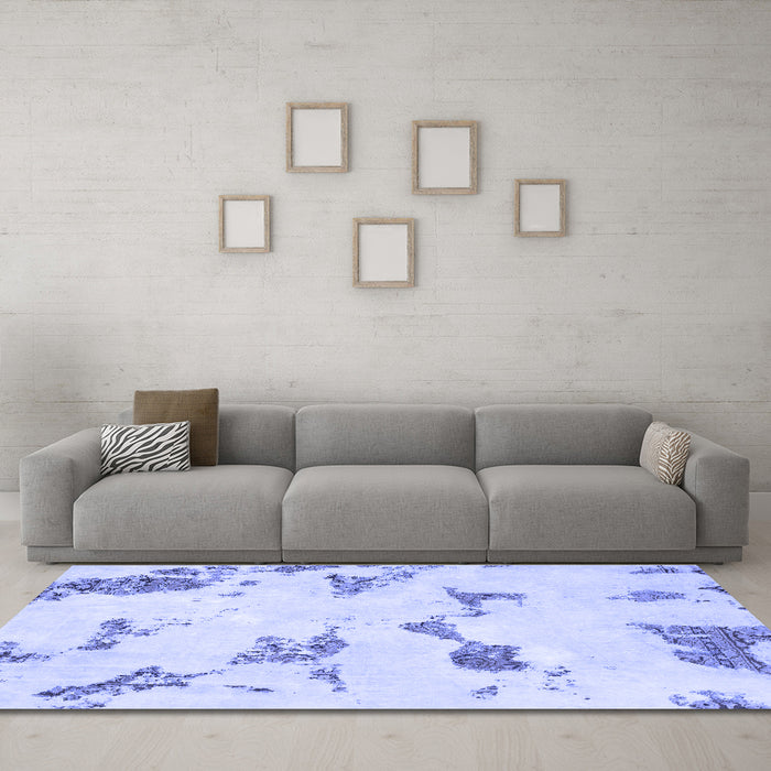 Machine Washable Abstract Blue Modern Rug in a Living Room, wshabs916blu