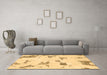 Machine Washable Abstract Brown Modern Rug in a Living Room,, wshabs916brn