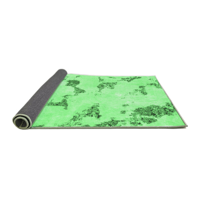 Sideview of Abstract Emerald Green Modern Rug, abs916emgrn