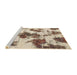 Sideview of Machine Washable Abstract Dark Gold Brown Rug, wshabs917