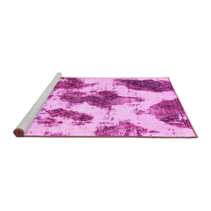 Sideview of Machine Washable Abstract Pink Modern Rug, wshabs917pnk