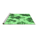 Sideview of Machine Washable Abstract Emerald Green Modern Area Rugs, wshabs917emgrn