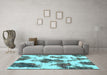 Machine Washable Abstract Light Blue Modern Rug in a Living Room, wshabs917lblu