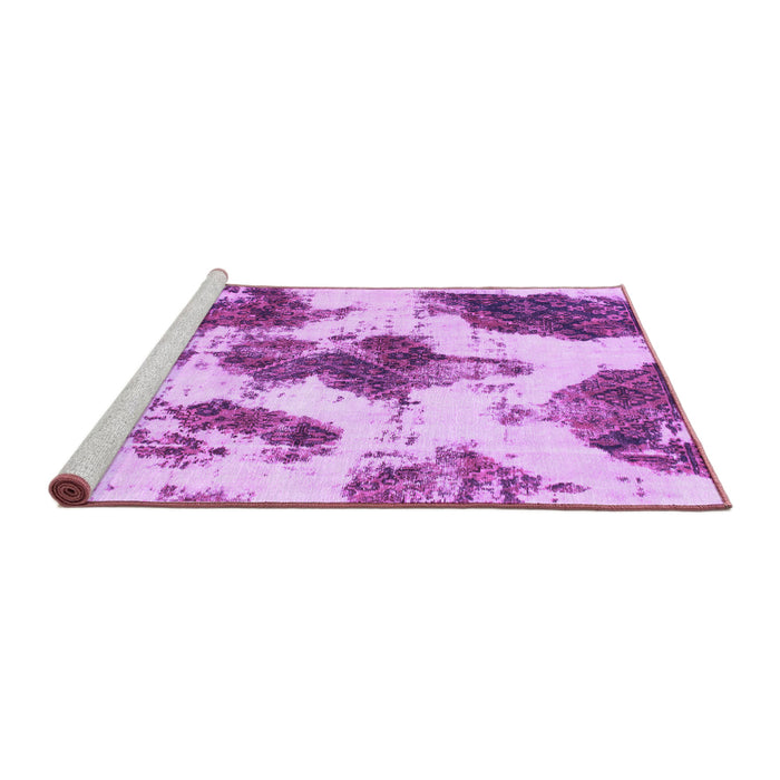 Sideview of Machine Washable Abstract Purple Modern Area Rugs, wshabs917pur