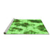 Sideview of Machine Washable Abstract Green Modern Area Rugs, wshabs917grn