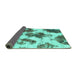 Sideview of Abstract Turquoise Modern Rug, abs917turq