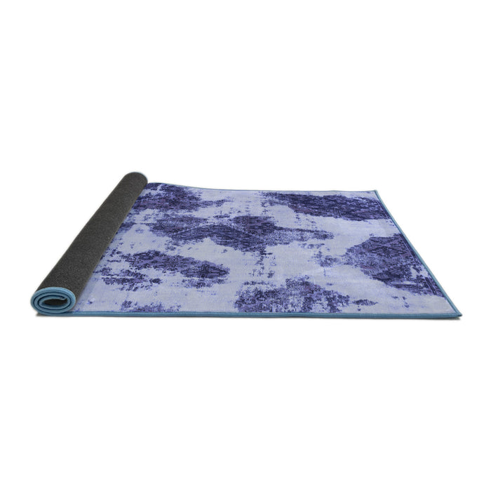 Sideview of Abstract Blue Modern Rug, abs917blu