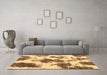 Machine Washable Abstract Brown Modern Rug in a Living Room,, wshabs917brn