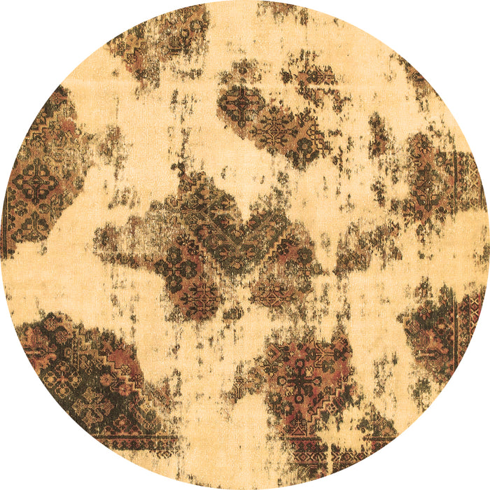 Round Machine Washable Abstract Brown Modern Rug, wshabs917brn